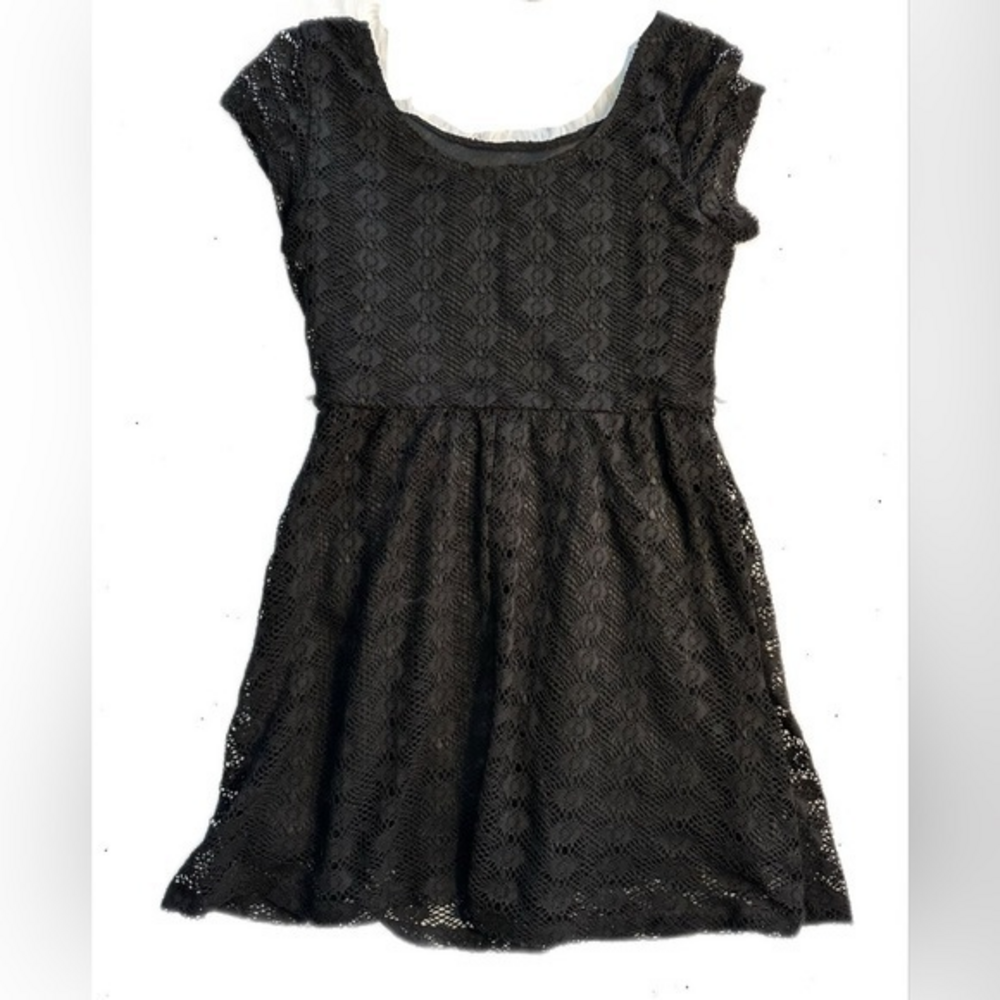 Lily Rose Sleeveless‎ Lace Dress Overlay Women’s Stretch Black Size Large lined